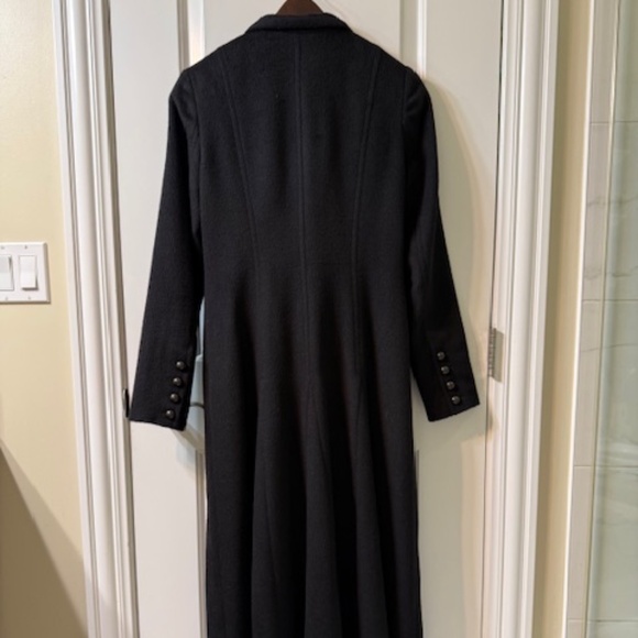 Peruvian Connection Black Alpaca Maxi Winter Dress Coat Size 2 - Picture 4 of 9